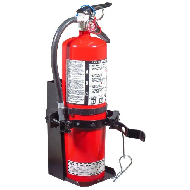 thumbnail image 2 of Heavy Duty Fire Extinguisher Bracket - Metal Holder For 5 Pound Fire Extinguishers With Quick Release 2 of 10