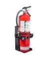 Box-type vehicle bracket for Flag 10 lb portable fire extinguishers with 5 ½ to 6 inches in diameter