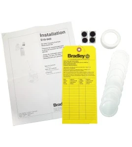 Trousse d’inspection pour douche oculaire portative alimentée par gravité de Bradley.