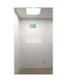 Green Running Man LED emergency exit sign, steel casing, with back-up battery