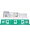 Green Running Man LED emergency exit sign, steel casing, with back-up battery