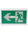 Green Running Man LED emergency exit sign, steel casing, with back-up battery