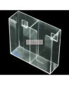 Distributeur en acrylique transparent à 2 compartiments pour boîtes de gants, pour installation murale ou sur une table.
