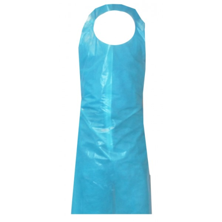 Blue polyethylene apron 1 mil 46 X 28  pq/100 un.