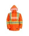 Manteau imperméable Open Road 150D orange haute visibilité avec bandes réfléchissantes , conforme à la CSA, classe 2, niveau 2