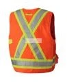 High-visibility orange surveyor vest with 14 pockets, CSA Z96-15 class 2 level 2.