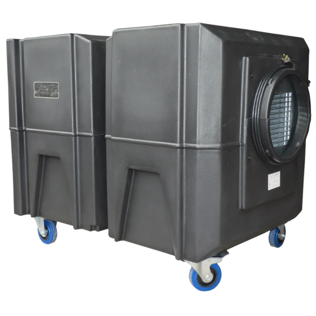 Purificateur d’air portable BULLDOG à  deux vitesses. Débit de 1300 cfm à 2000 cfm pour désamiantage et décontamination