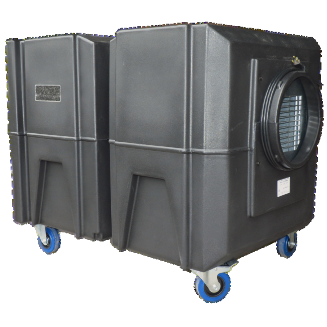 Purificateur d’air portable BULLDOG à deux vitesses. Débit de 1300 cfm à 2000 cfm pour désamiantage et décontamination Purificateur d’air portable BULLDOG à deux vitesses. Débit de 1300 cfm à 2000 cfm pour désamiantage et décontamination