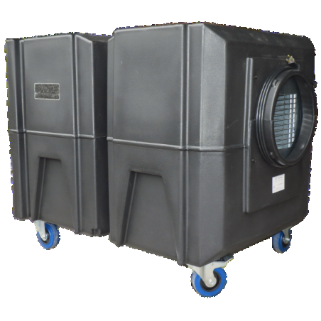 Purificateur d’air portable BULLDOG à  deux vitesses. Débit de 1300 cfm à 2000 cfm pour désamiantage et décontamination