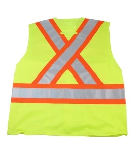 Veste de circulation jaune fluo, 4 grandeurs, conforme CSA Z96-15 classe 2 niveau 2, 4 poches.