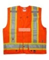 Veste d’arpenteur en polyester orange fluo avec 14 poches, CSA Z96-15 classe 2 niveau 2.