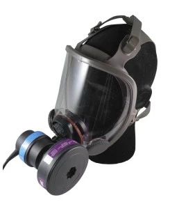 3M complete Powerflow face-mounted powered air purifying respirator assembly. Ideal for abatement and decontamination. Medium.
