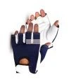 Vibrastop goatskin & nylon half-finger vibration-dampening gloves with adjustable padded wrist straps. Sold by the pair.