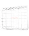 Wire mesh protective cage guard for emergency lights and other exposed equipment.