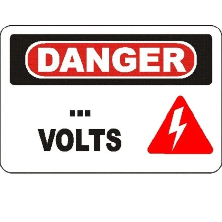 Affiche OSHA « Danger… Volts » à personnaliser: langues, options, formats & matériaux variés