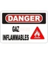 French OSHA “Danger Flammable Gas” sign in various sizes, materials, languages & optional features