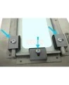 Kit of 8 glass clips for clear acrylic panels of fire extinguisher cabinets and fire hose cabinets.