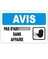 Affiche OSHA «Avis Pas d’admission sans affaire» en français: langues, options, formats & matériaux variés