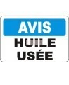 Affiche OSHA «Avis Huile usée» en français: langues, options, formats & matériaux variés