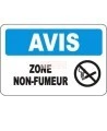 French OSHA “Notice Smoke Free Area” sign in various sizes, materials, languages & optional features