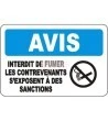 Affiche OSHA «Avis Interdit de fumer Les contrevenants s’exposent à des sanctions»: langues, options, formats & matériaux variés