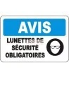 French OSHA “Notice Safety Eyewear Mandatory” sign in various sizes, materials, languages & optional features