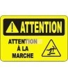 Affiche OSHA «Attention Attention à la marche» en français: langues, options, formats & matériaux variés