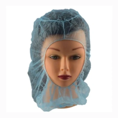 Cagoule jetable en polypropylène bleu style Balaclava, taille universelle. Vendue par paquet de 100.