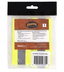 Hi-Viz elastic Polyester Arm Bands, Hook-and-Loop Closure, one Size, 5 X 30.5 Cm, sold by pair.