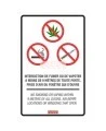 Affiche bilingue « Interdiction de fumer, vapoter et de consommer du cannabis à moins de 9 mètres »  2 matériels disponibles.