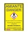Statutory & compulsory sign for Quebec construction sites involving asbestos related activities. 14"x18.5". Only in French.