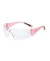 Woman protective eyewear pink whit clear polycarbonate lenses. CSA approved for impact protection.