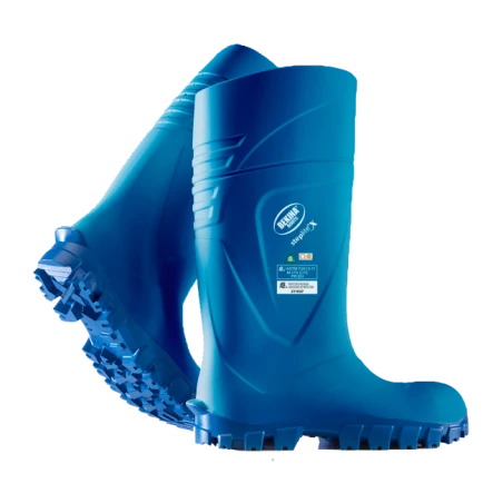 Bekina StepliteX waterproof green polyurethane boots with steel toe caps and steel soles, CSA Z195 compliant.
