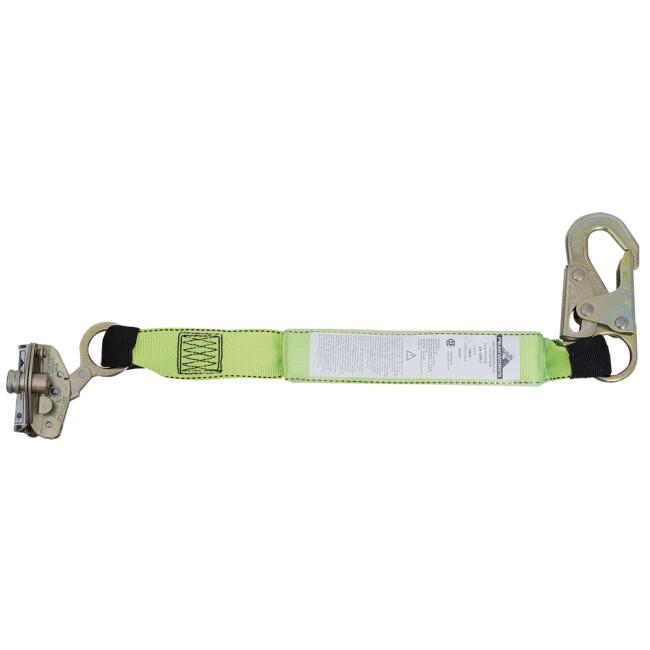 E6 automatic rope grab with panic lock, 2ft. lanyard for 200 to 386 lb workers
