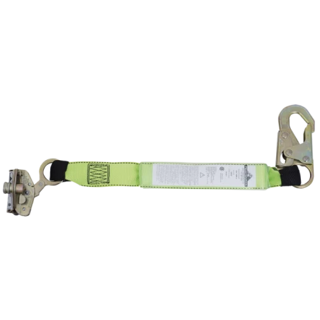 Coulisseau E6 avec arrêt de panique et longe de 2 pieds pour travailleur de 200 lb à 386 lb