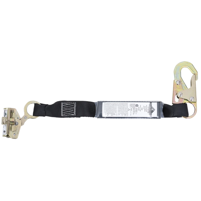 E4 automatic rope grab with panic lock, 2 ft lanyard, for 99 to 253 lb workers