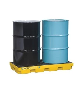 Drum accumulation center for spill control, fits 2 drums, capacity 24 US gallons (91 liters).