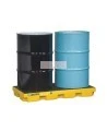 Drum accumulation center for spill control, fits 2 drums, capacity 24 US gallons (91 liters).