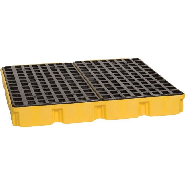 Plateforme de rétention pour contrôle des déversements, pour 4 barils, capacité 49 gallons US (185 litres). Plateforme de rétention pour contrôle des déversements, pour 4 barils, capacité 49 gallons US (185 litres).