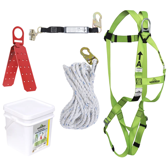 Ensemble 50 pieds de Peakworks de protection antichute pour couvreur de 99 lb à 253 lb