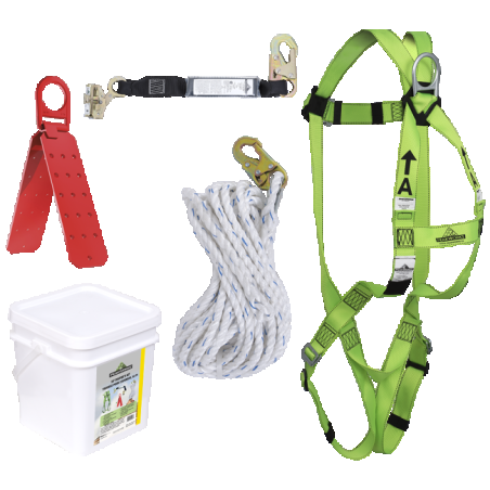 Ensemble 50 pieds de Peakworks de protection antichute pour couvreur de 99 lb à 253 lb