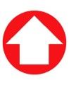Self-adhesive vinyl circular arrow sign for custom-made emergency and fire safety signage
