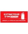 French self-adhesive vinyl "Fire Extinguisher In Case of Fire Break Glass" emergency and fire safety sign