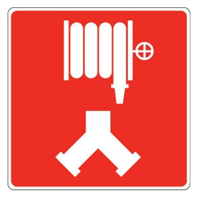 Affiche d’incendie en aluminium pour raccord-pompier double (siamois) & une colonne humide ou sèche Affiche d’incendie en aluminium pour raccord-pompier double (siamois) & une colonne humide ou sèche