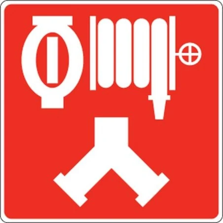 Affiche d'incendie en aluminium pour raccord-pompier double (siamois), gicleurs automatiques & colonne humide ou sèche