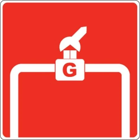 Aluminium sign for manual gas shutoff valve