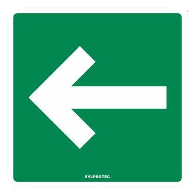 Affiche en aluminium avec flèche blanche sur fond vert pour indiquer l'emplacement des raccords-pompier (siamoises). Affiche en aluminium avec flèche blanche sur fond vert pour indiquer l'emplacement des raccords-pompier (siamoises).