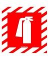Bilingual self-adhesive vinyl "Extincteur d'incendie à l'intérieur Fire extinguisher inside" fire safety sign