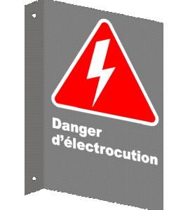 French CSA "Shock Hazard" sign in various sizes, shapes, materials & languages + options