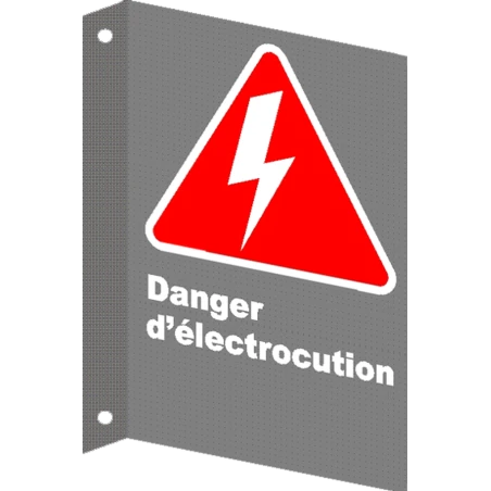 French CSA "Shock Hazard" sign in various sizes, shapes, materials & languages + options